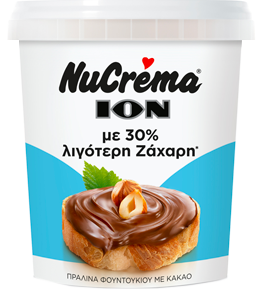ΝuCrema ΙΟΝ Πραλίνα Φουντουκιού με Κακάο & γάλα με 30%λιγότερη ζάχαρη